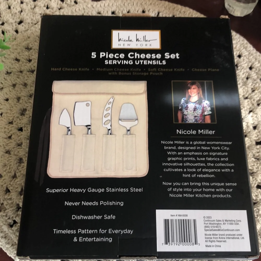 Nicole Miller Stainless Steel Cheese Knife Set